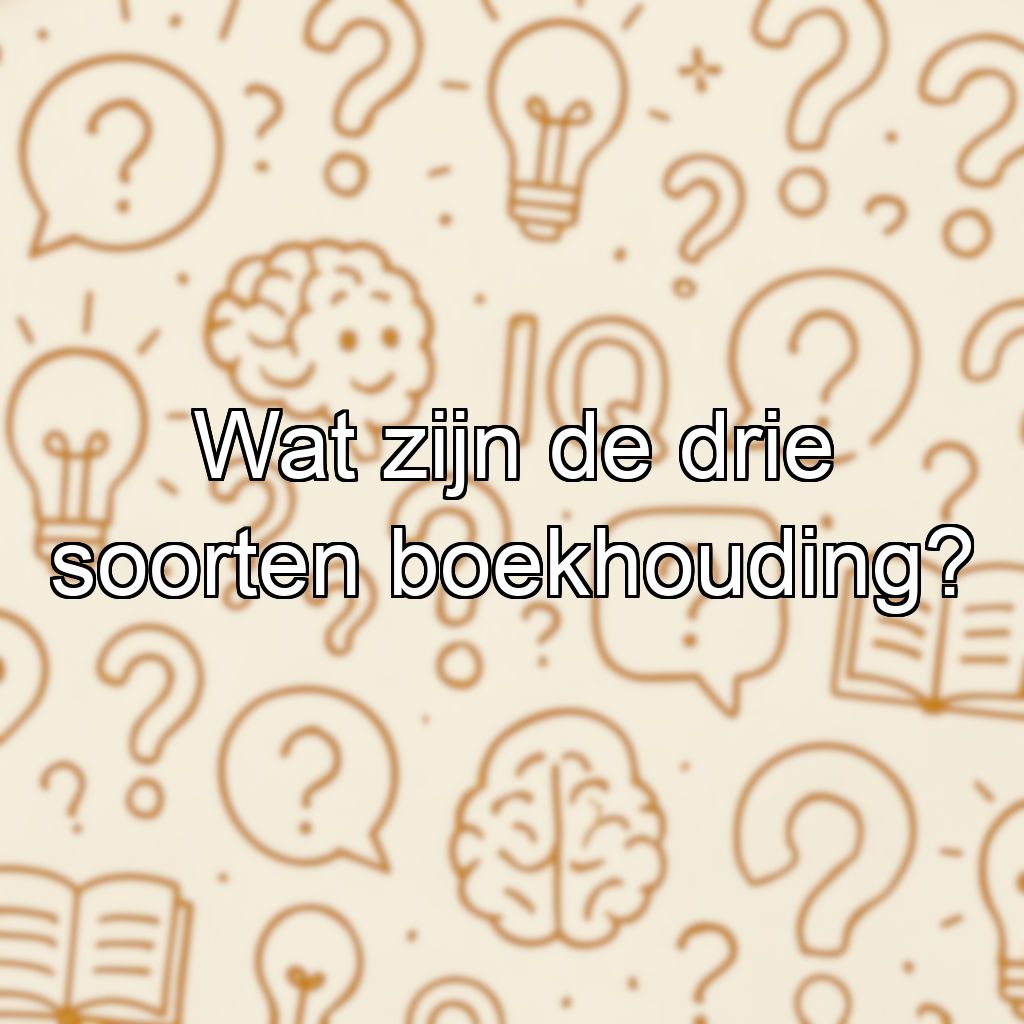 Wat zijn de drie soorten boekhouding?
