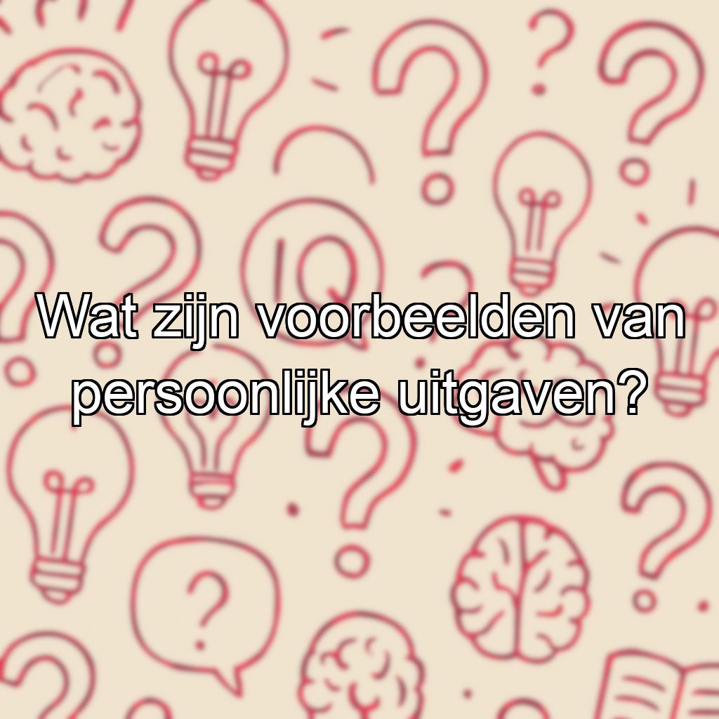 Wat zijn voorbeelden van persoonlijke uitgaven?