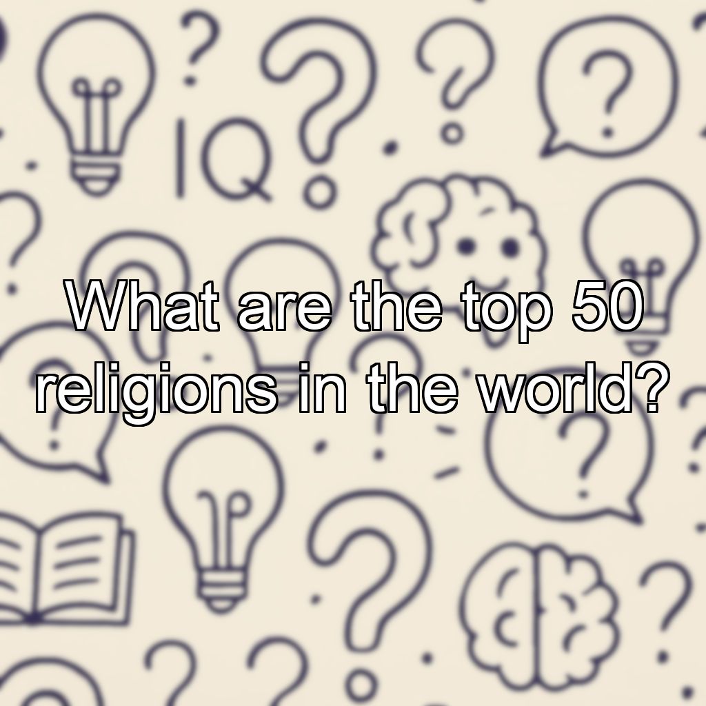 What are the top 50 religions in the world?