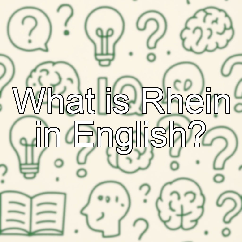 What is Rhein in English?