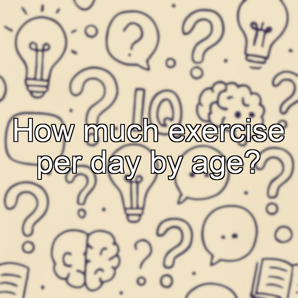How much exercise per day by age?