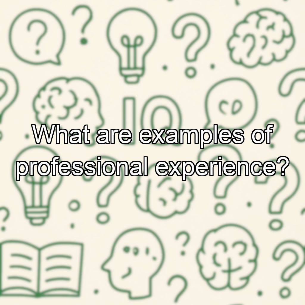 What are examples of professional experience?
