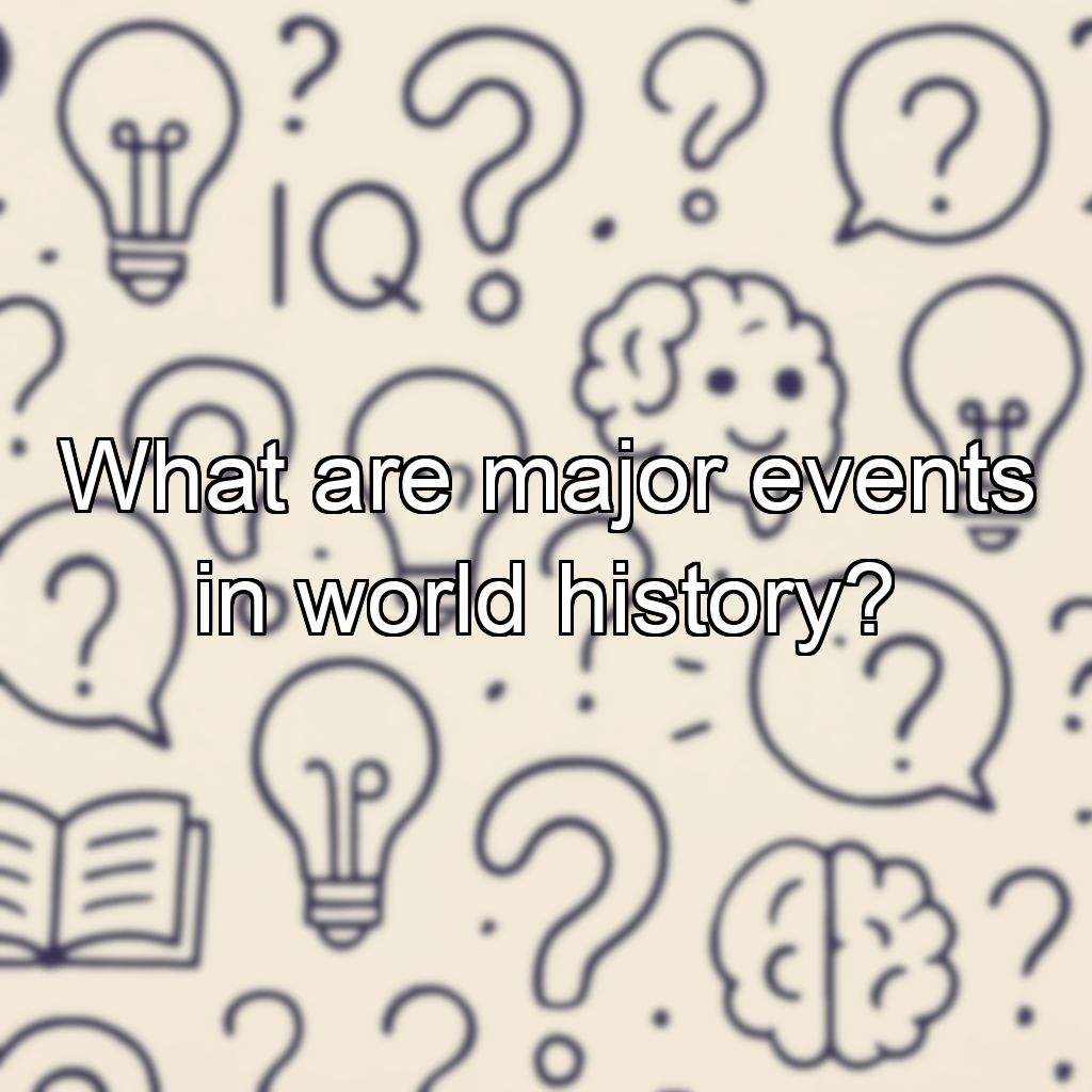 What are major events in world history?