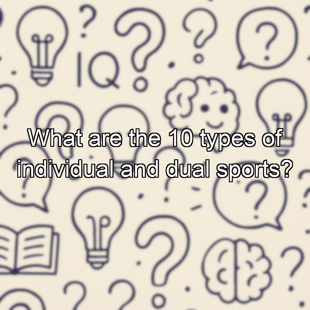What are the 10 types of individual and dual sports?