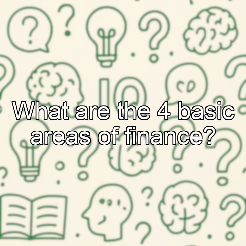 What are the 4 basic areas of finance?