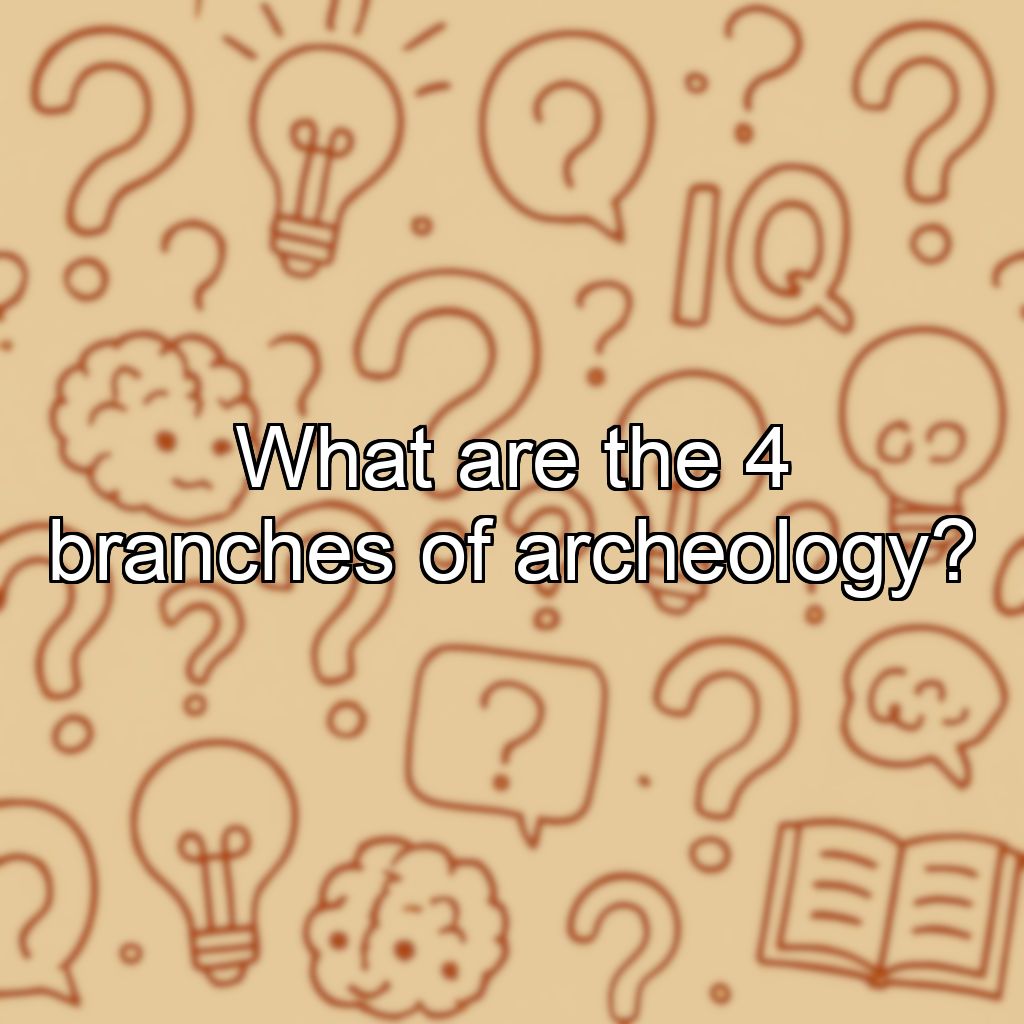 What are the 4 branches of archeology?