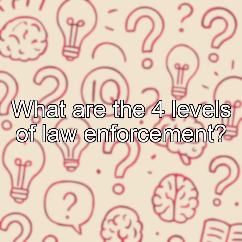 What are the 4 levels of law enforcement?