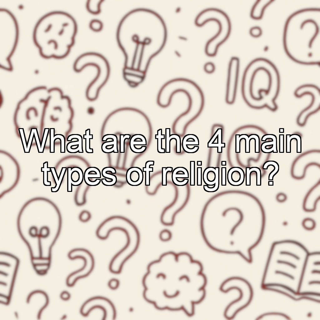 What are the 4 main types of religion?