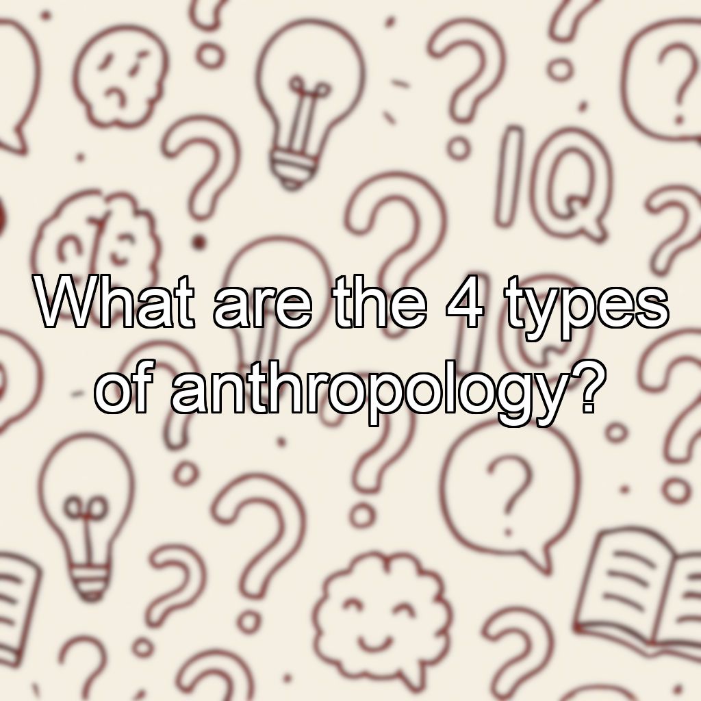What are the 4 types of anthropology?