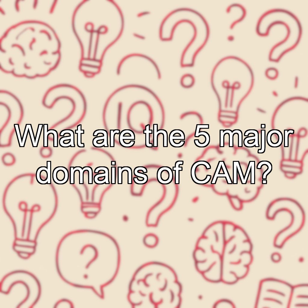 What are the 5 major domains of CAM?