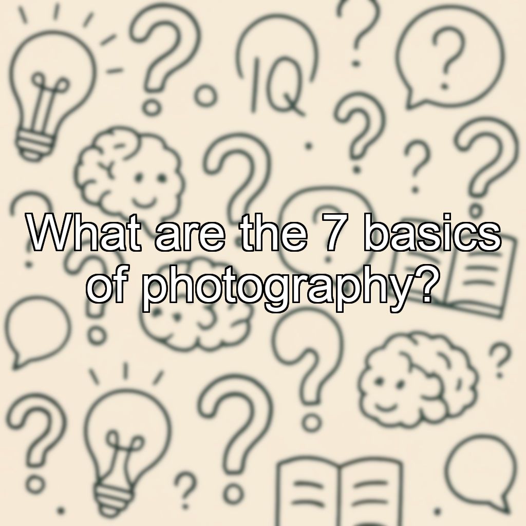 What are the 7 basics of photography?