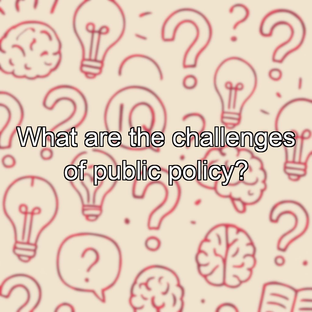 What are the challenges of public policy?