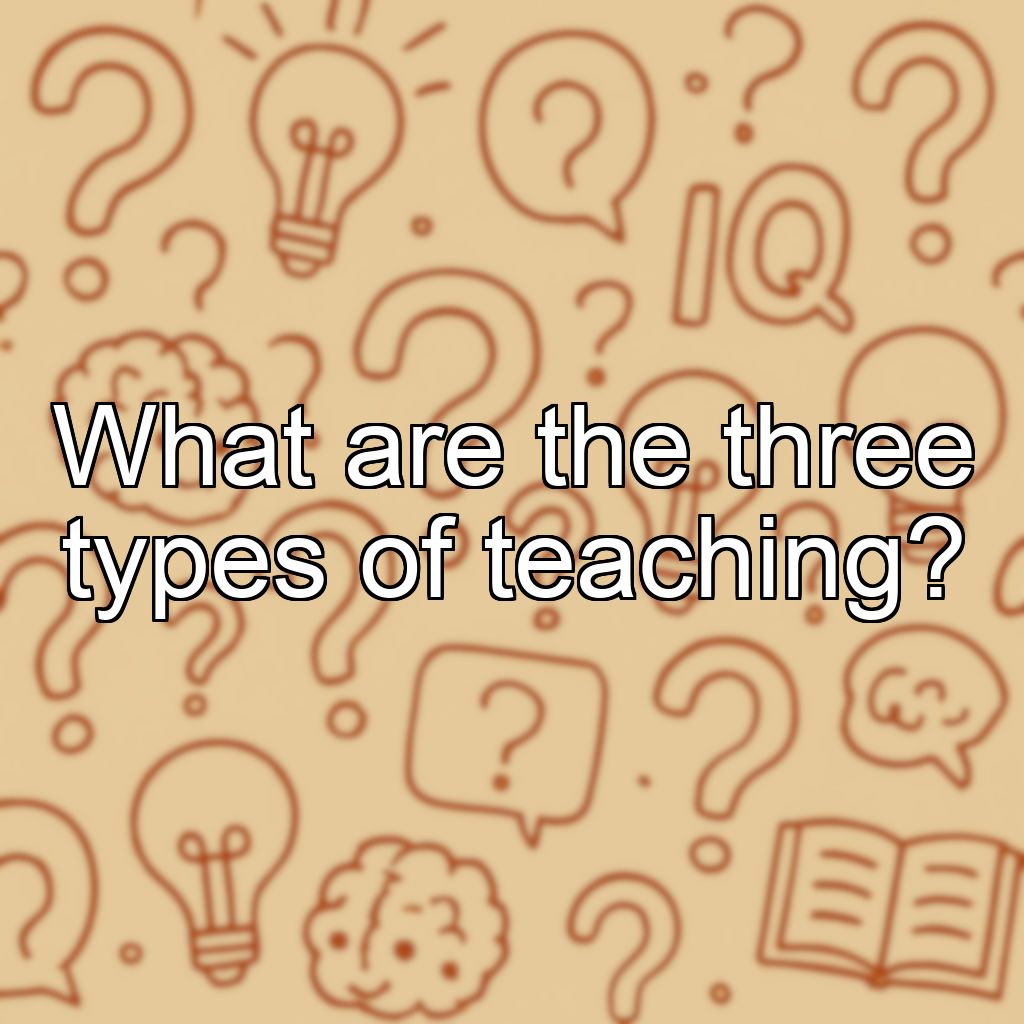What are the three types of teaching?