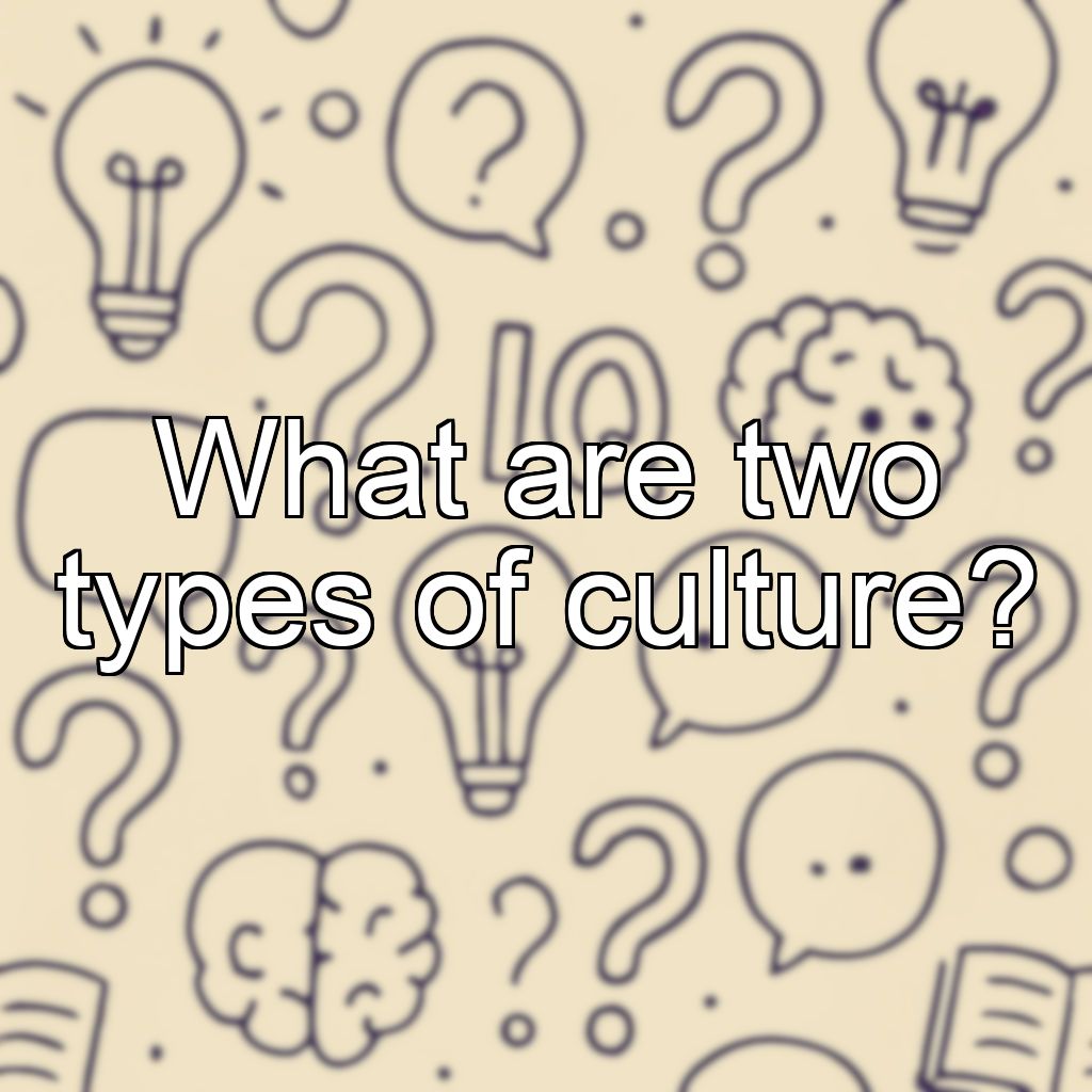 What are two types of culture?