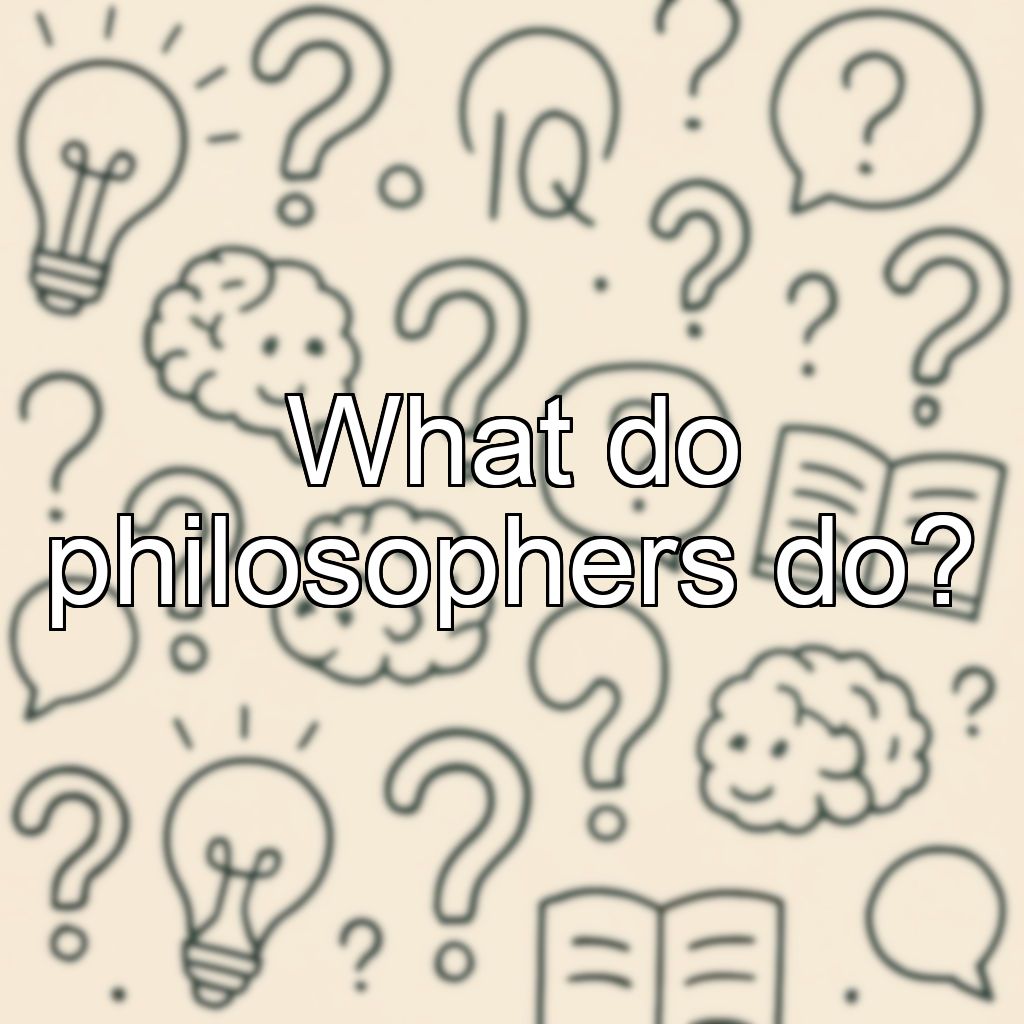 What do philosophers do?