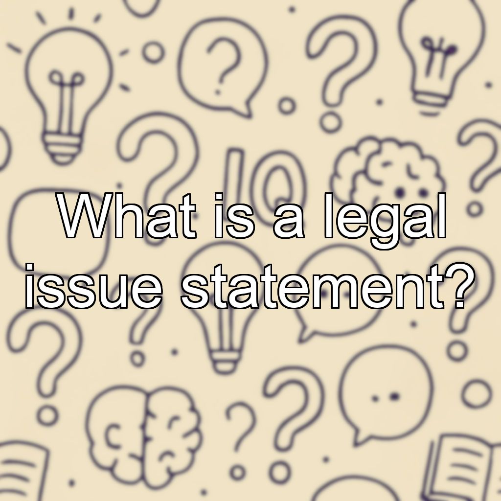 What is a legal issue statement?