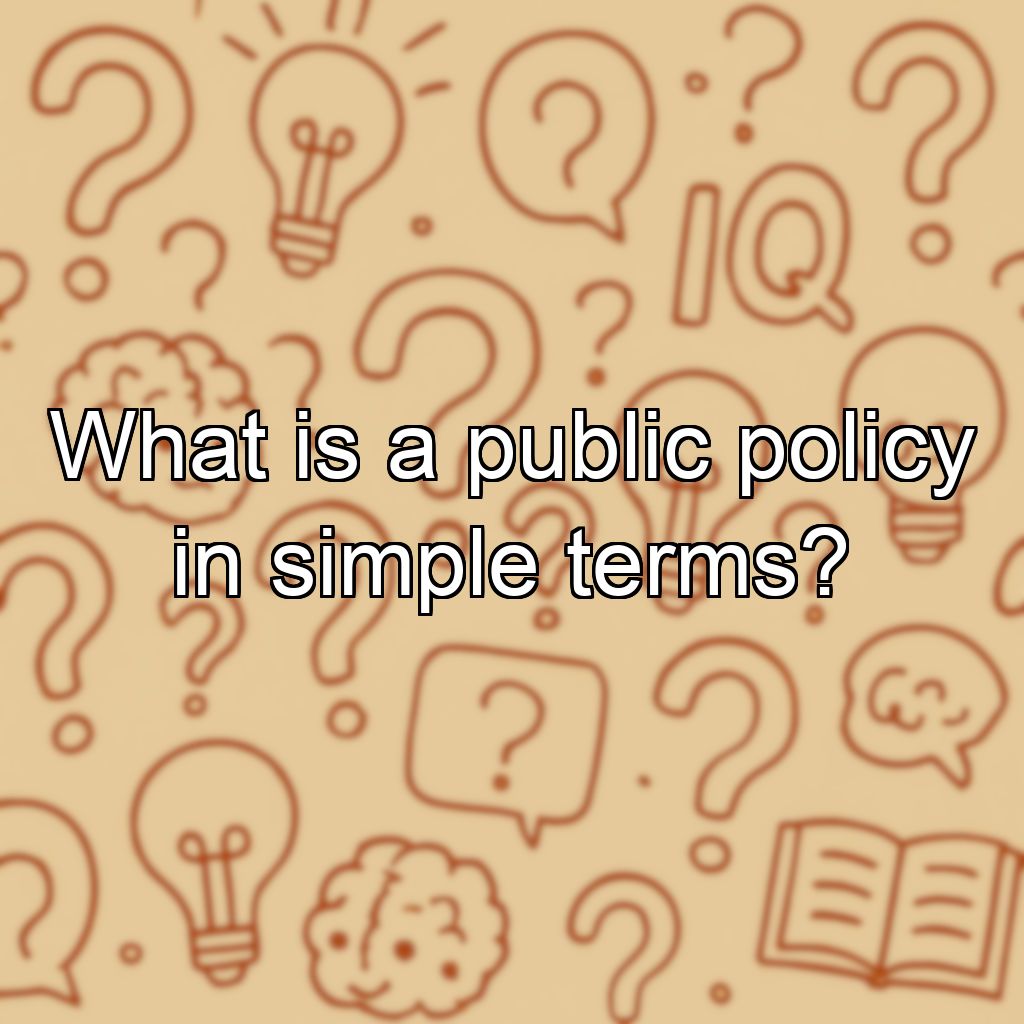 What is a public policy in simple terms?
