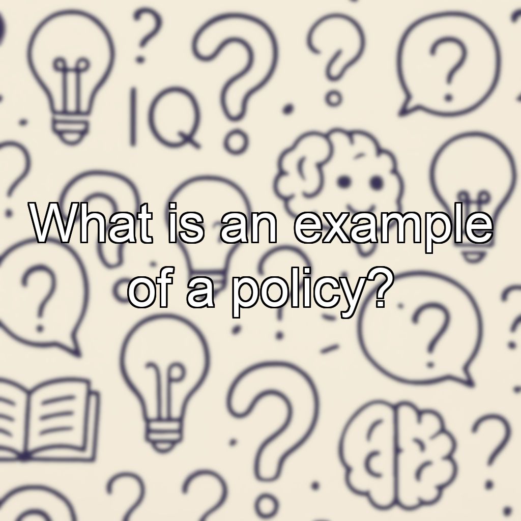 What is an example of a policy?