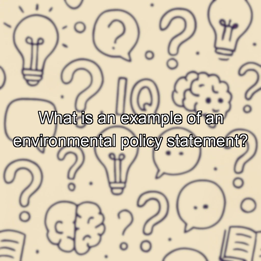 What is an example of an environmental policy statement?