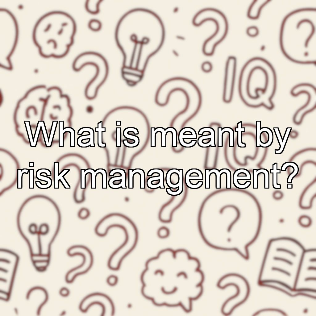 What is meant by risk management?