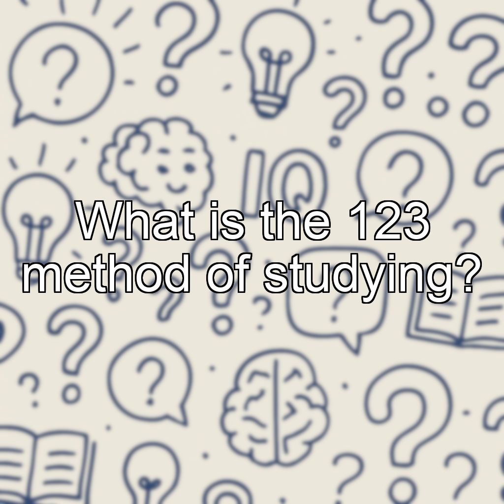 What is the 123 method of studying?