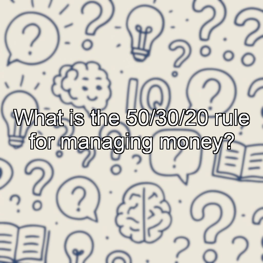 What is the 50/30/20 rule for managing money?