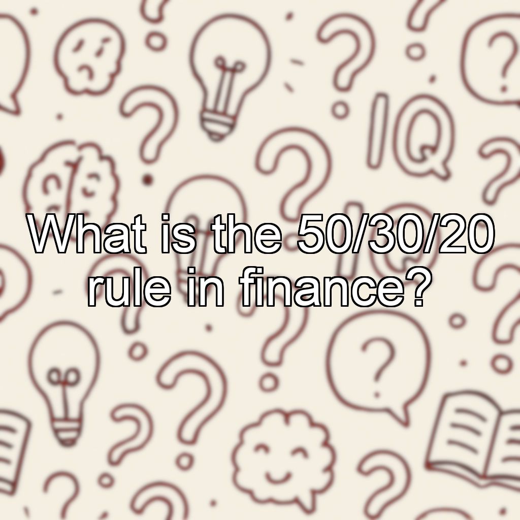 What is the 50/30/20 rule in finance?