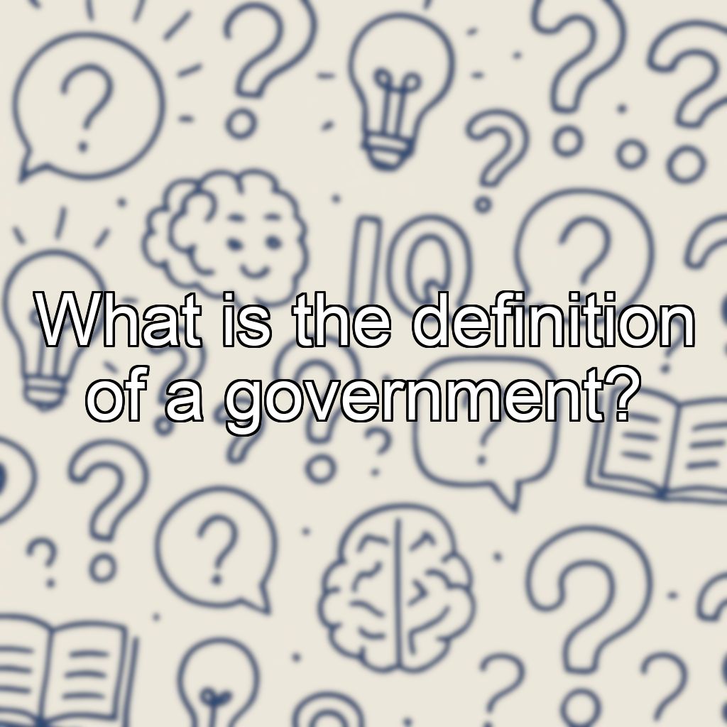 What is the definition of a government?