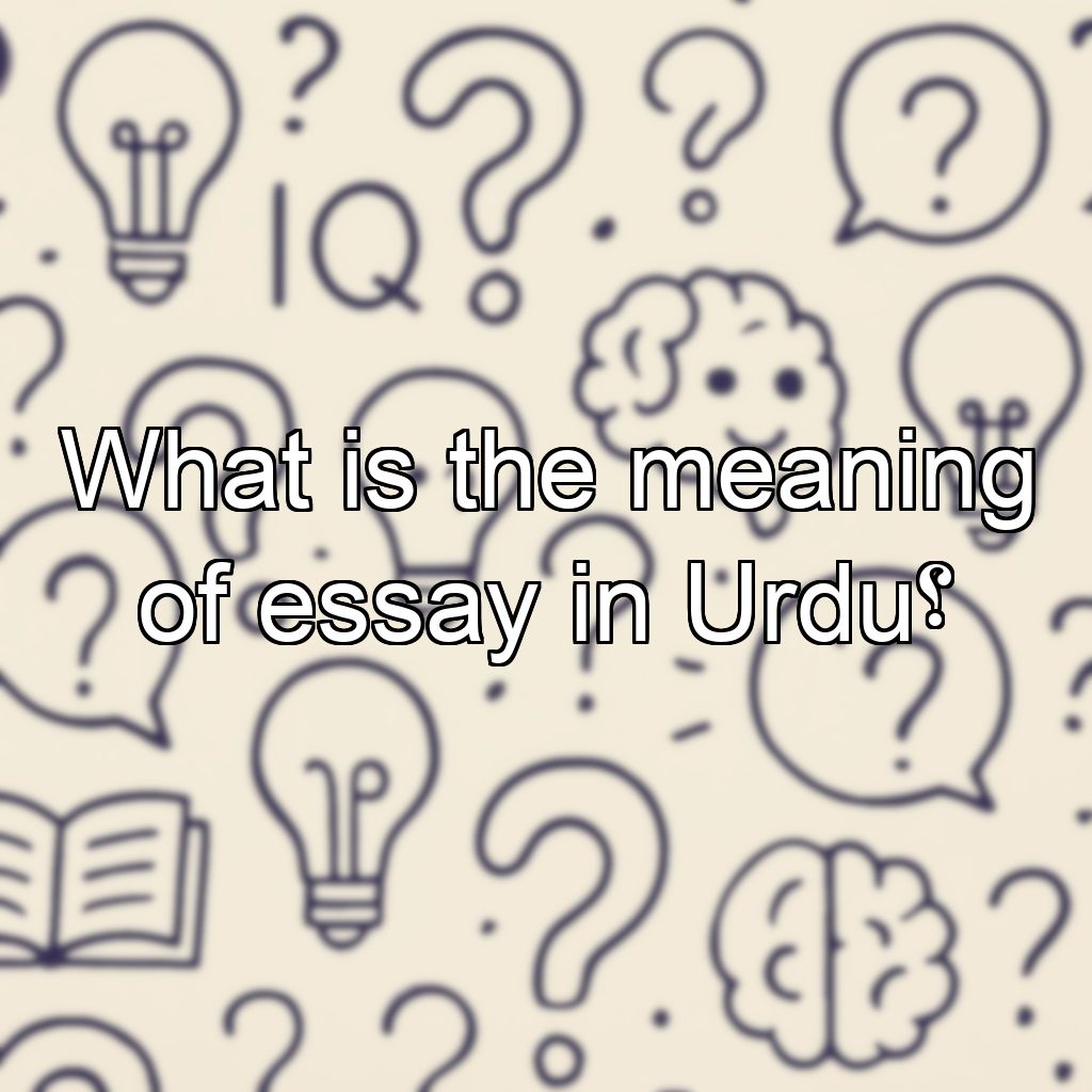 What is the meaning of essay in Urdu؟