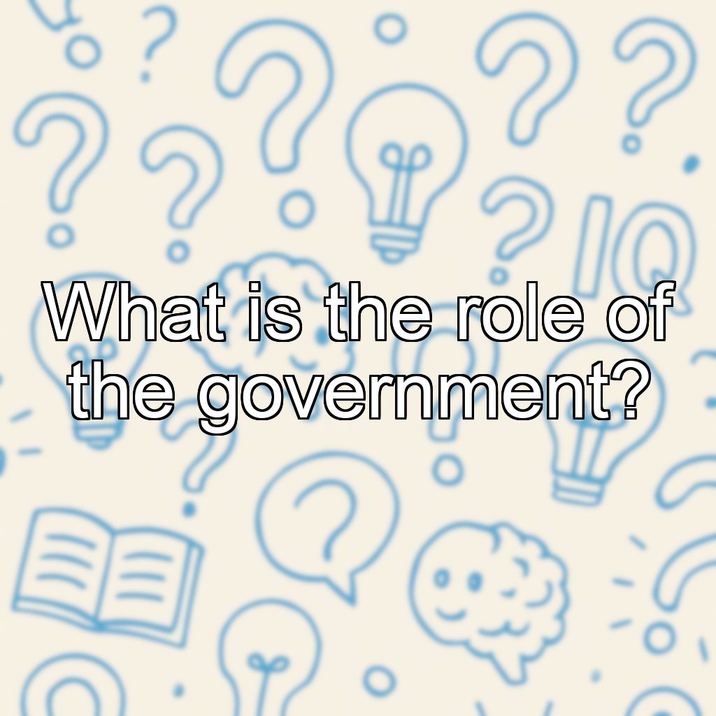 What is the role of the government?