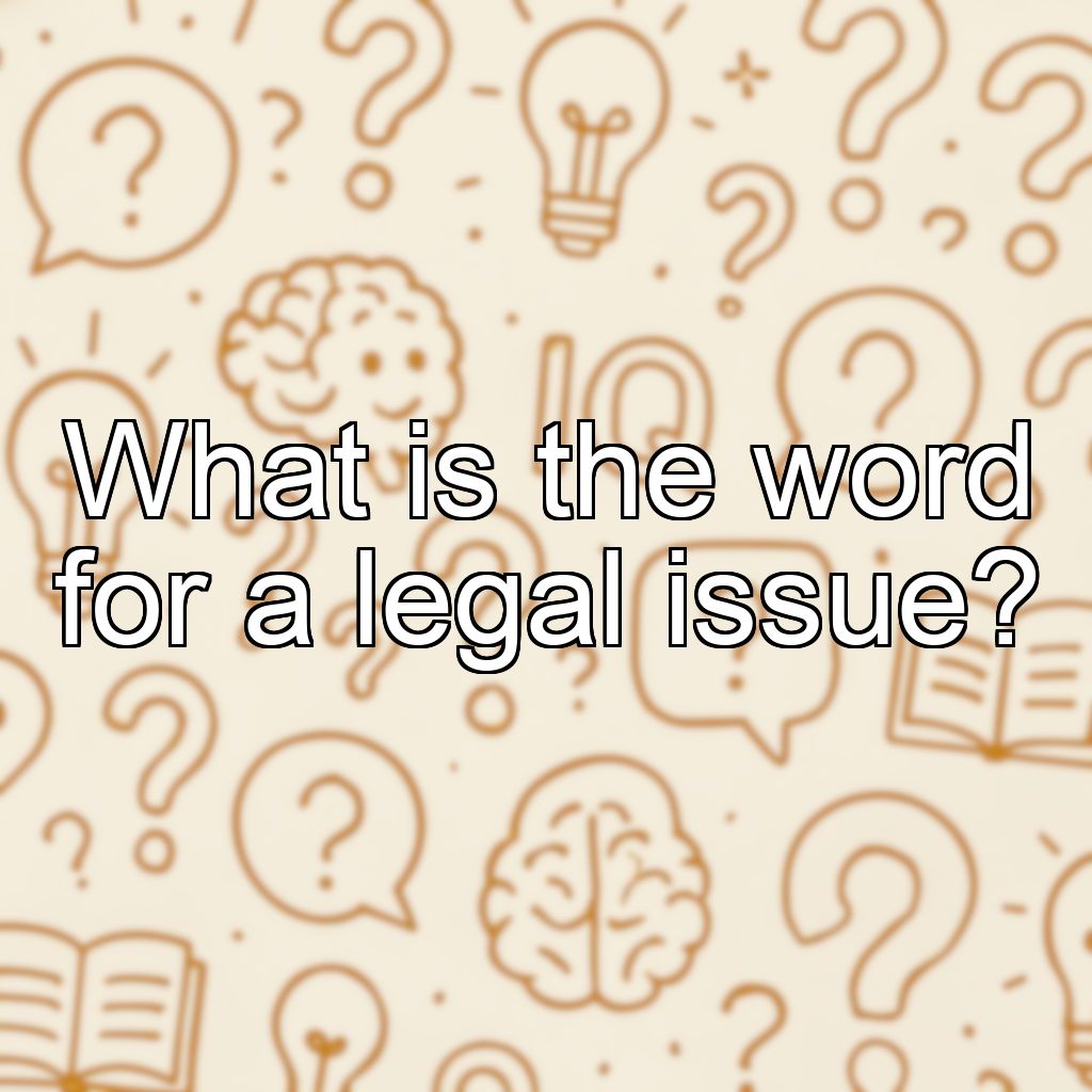 What is the word for a legal issue?