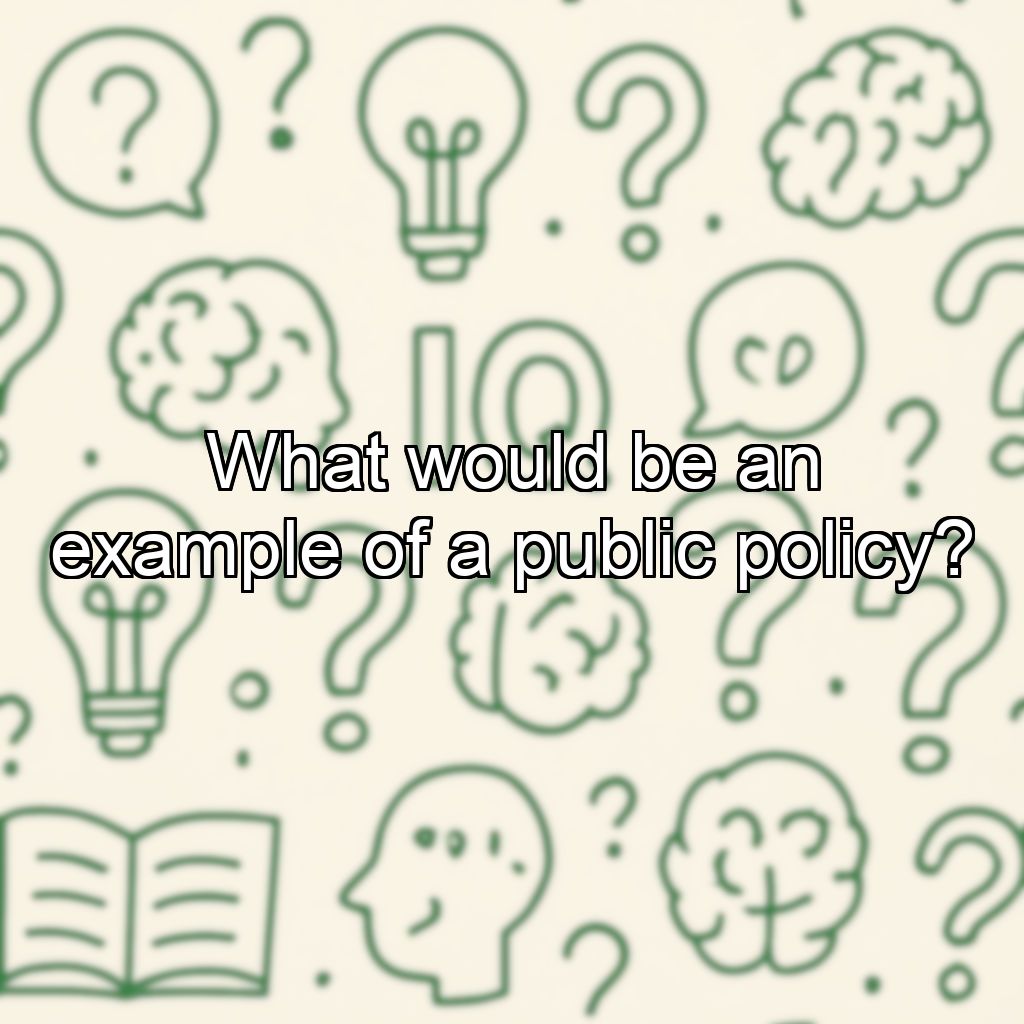 What would be an example of a public policy?