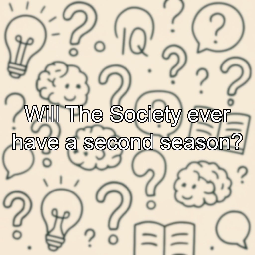 Will The Society ever have a second season?