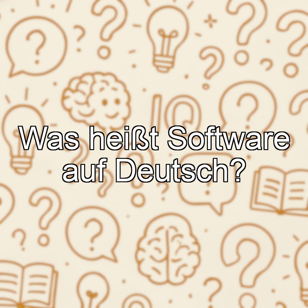 Was heißt Software auf Deutsch?