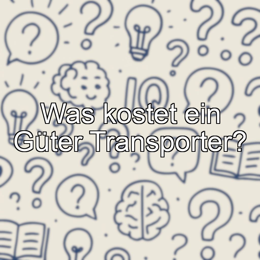 Was kostet ein Güter Transporter?