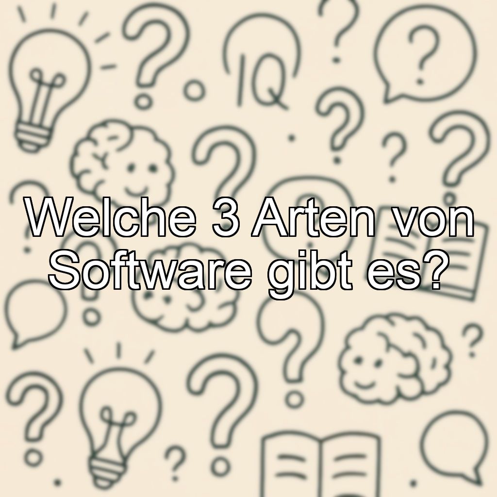 Welche 3 Arten von Software gibt es?