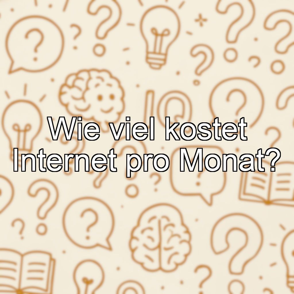 Wie viel kostet Internet pro Monat?