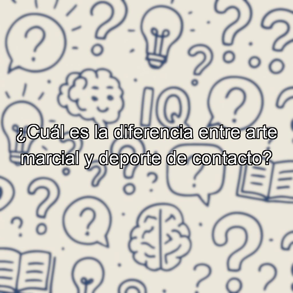 ¿Cuál es la diferencia entre arte marcial y deporte de contacto?