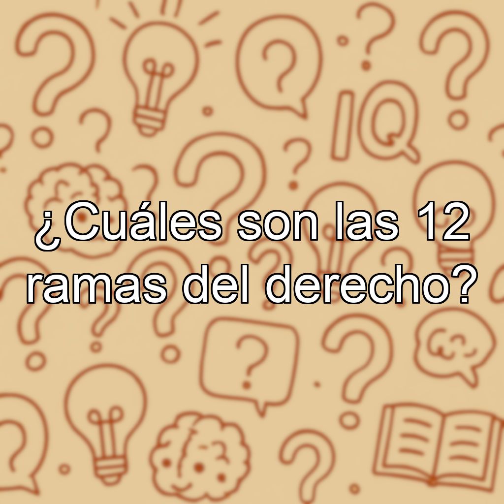 ¿Cuáles son las 12 ramas del derecho?