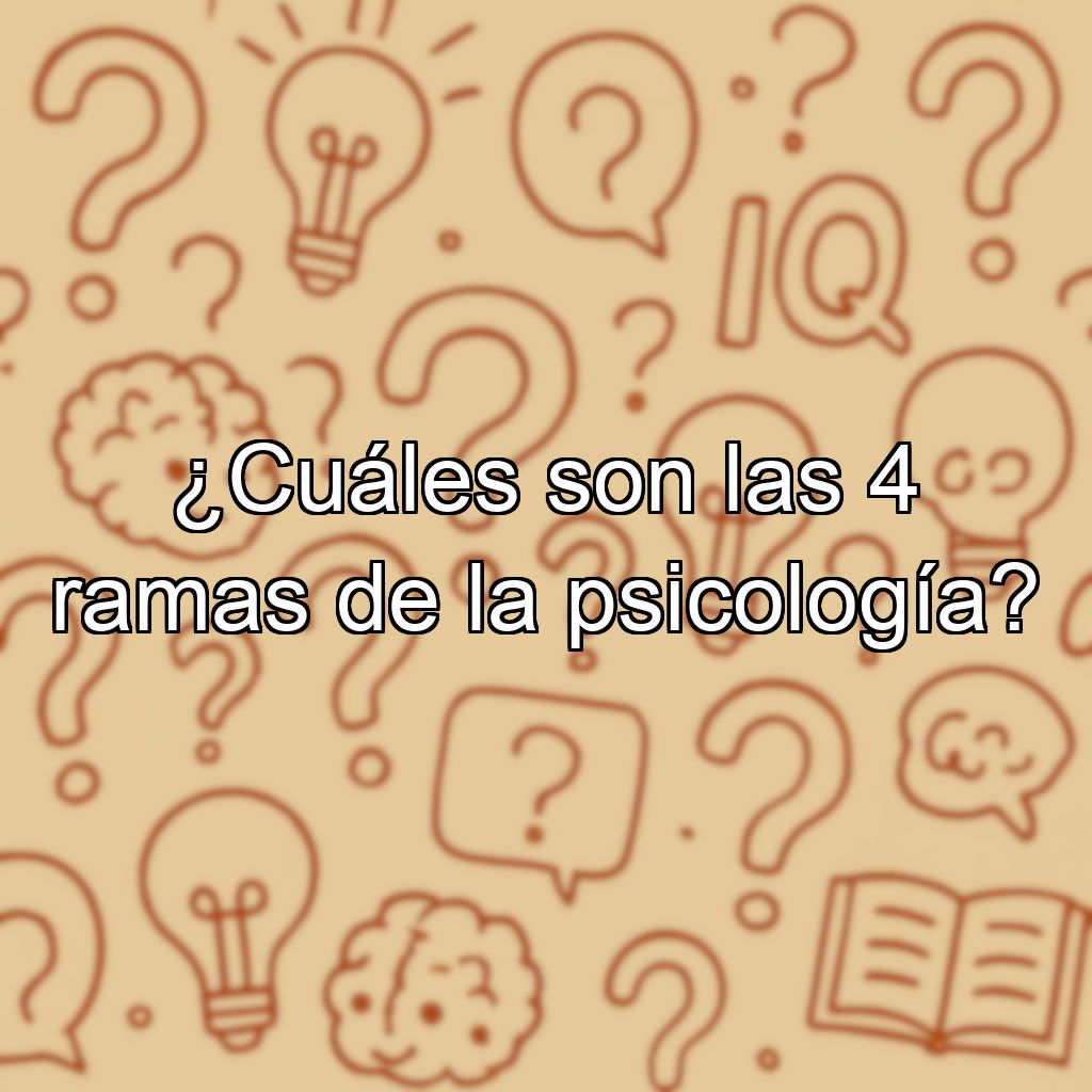¿Cuáles son las 4 ramas de la psicología?