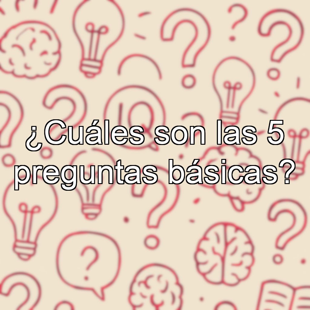 ¿Cuáles son las 5 preguntas básicas?