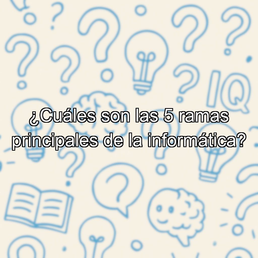 ¿Cuáles son las 5 ramas principales de la informática?