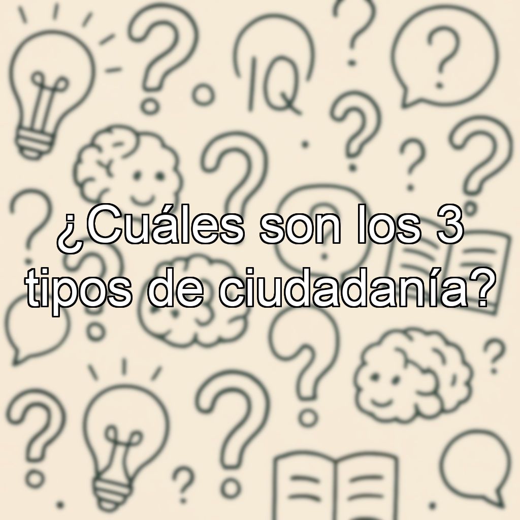 ¿Cuáles son los 3 tipos de ciudadanía?