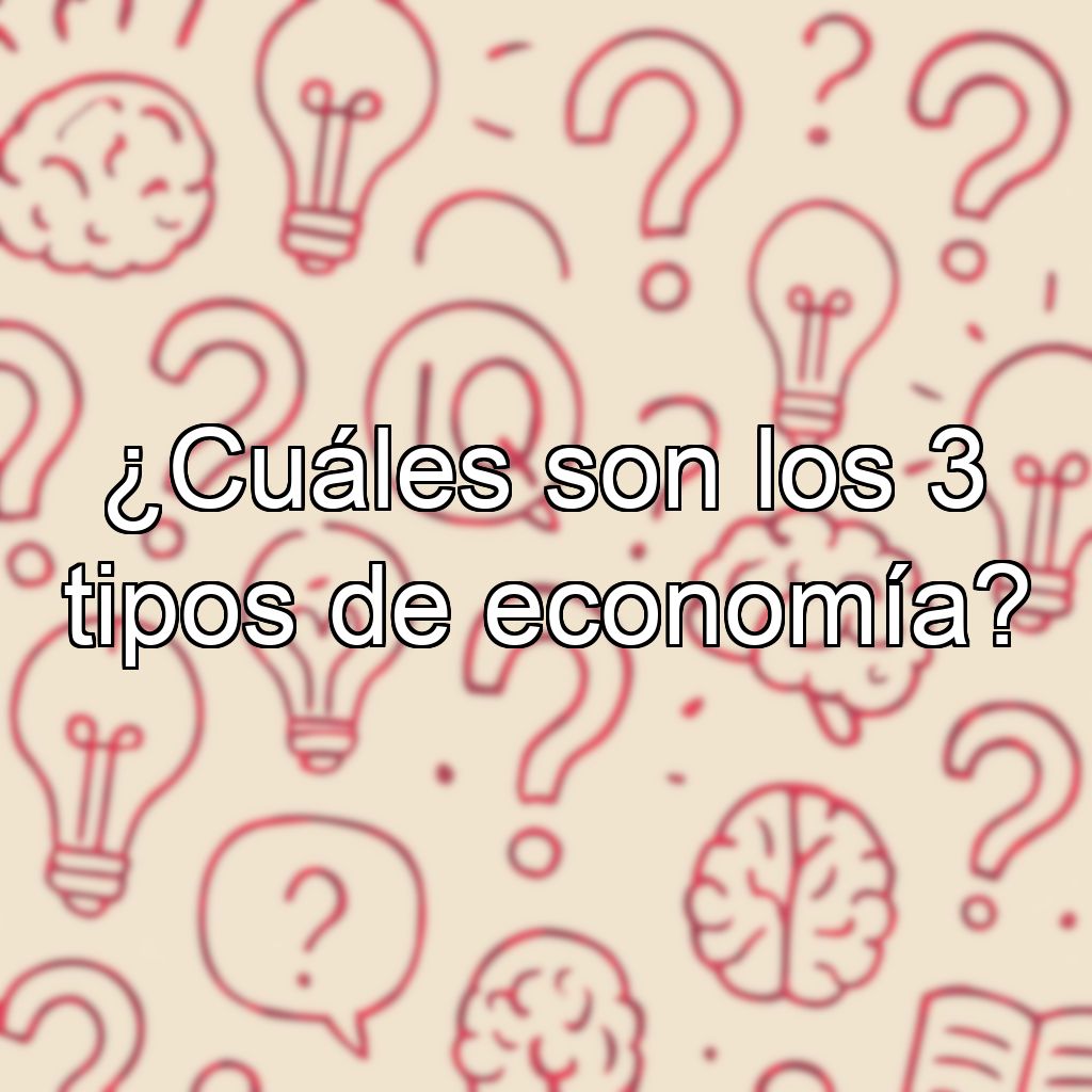 ¿Cuáles son los 3 tipos de economía?