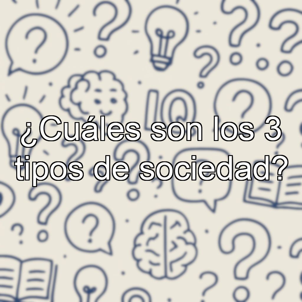 ¿Cuáles son los 3 tipos de sociedad?