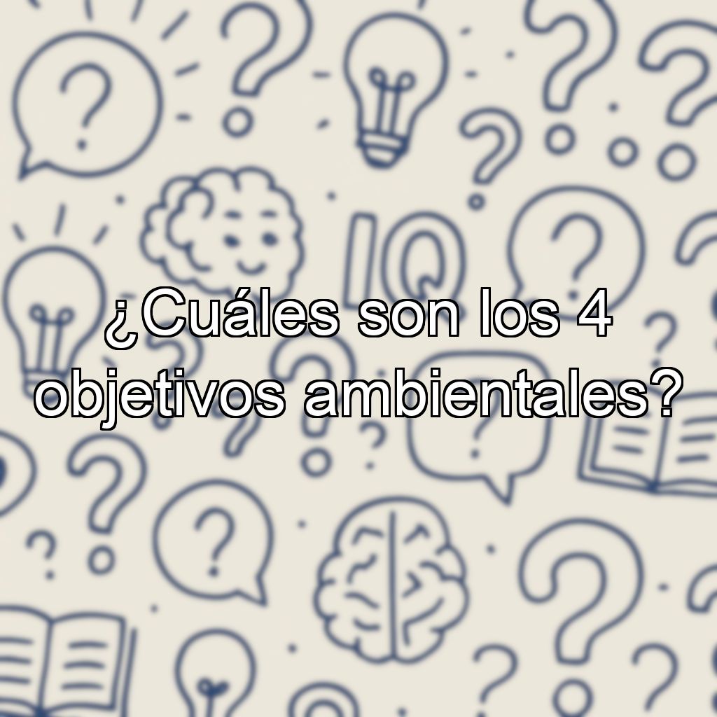 ¿Cuáles son los 4 objetivos ambientales?