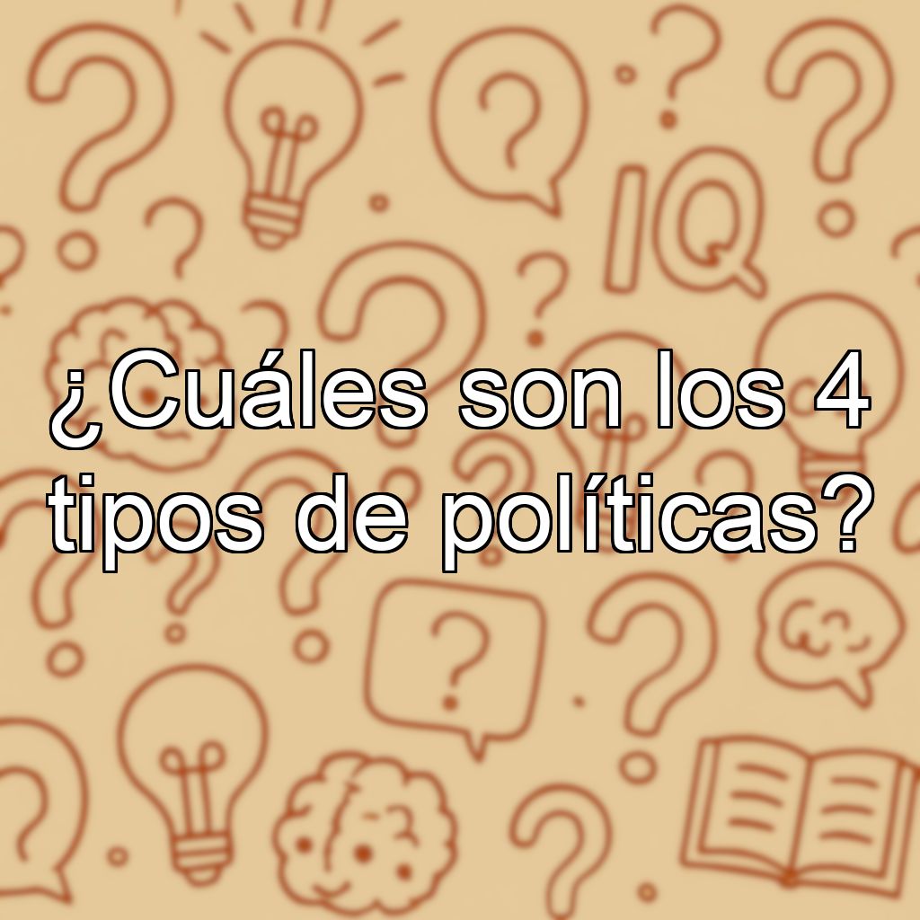 ¿Cuáles son los 4 tipos de políticas?