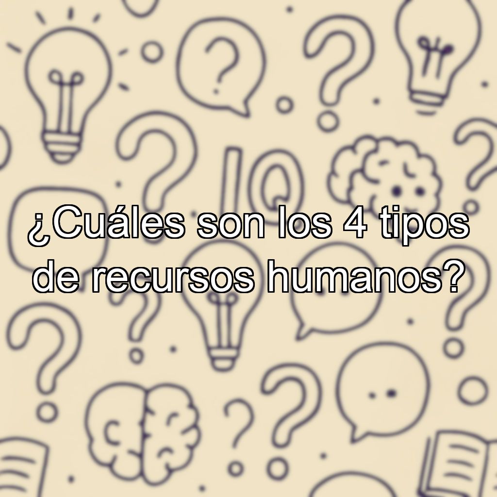 ¿Cuáles son los 4 tipos de recursos humanos?