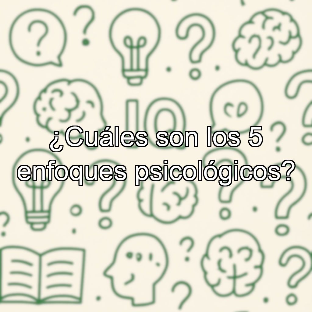 ¿Cuáles son los 5 enfoques psicológicos?