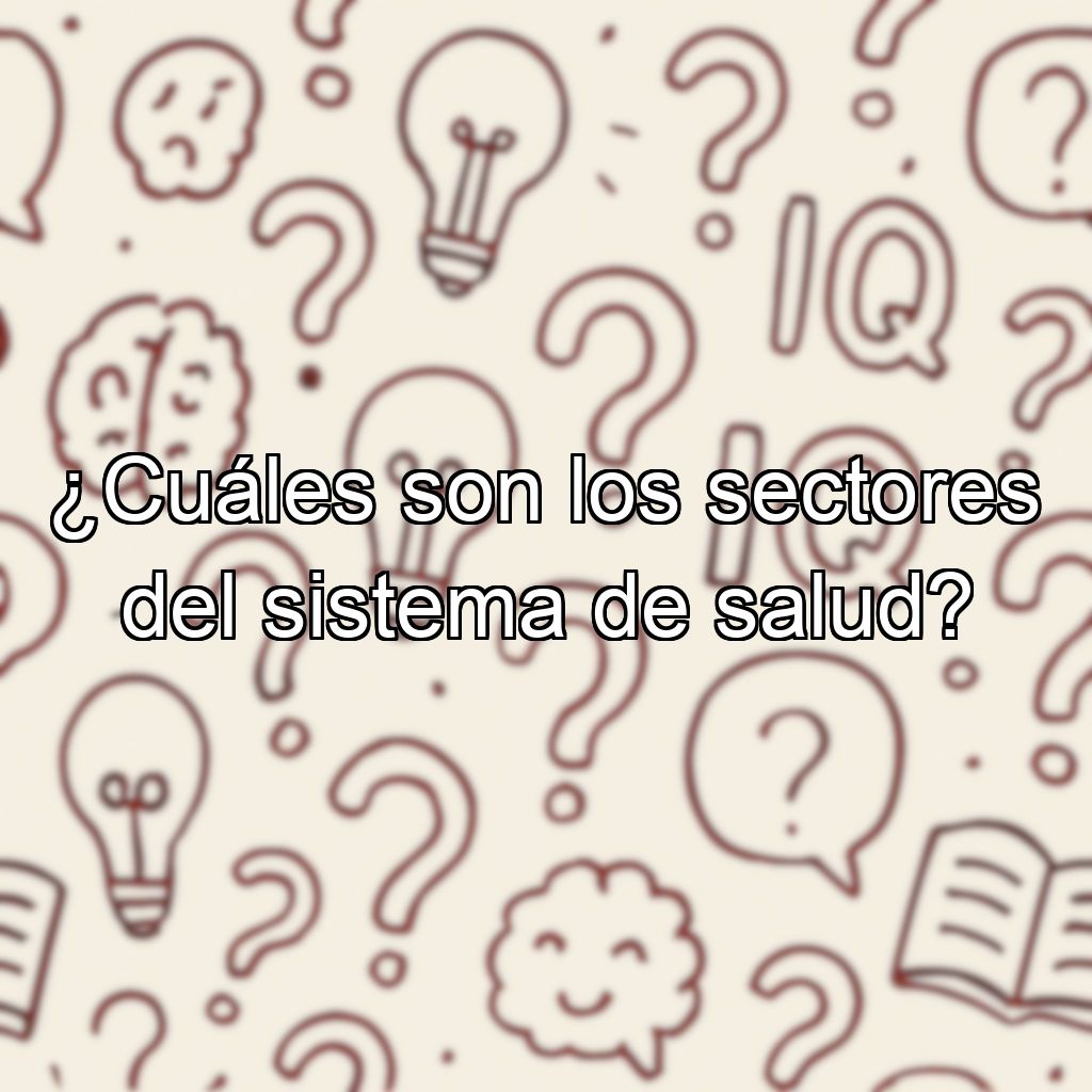 ¿Cuáles son los sectores del sistema de salud?